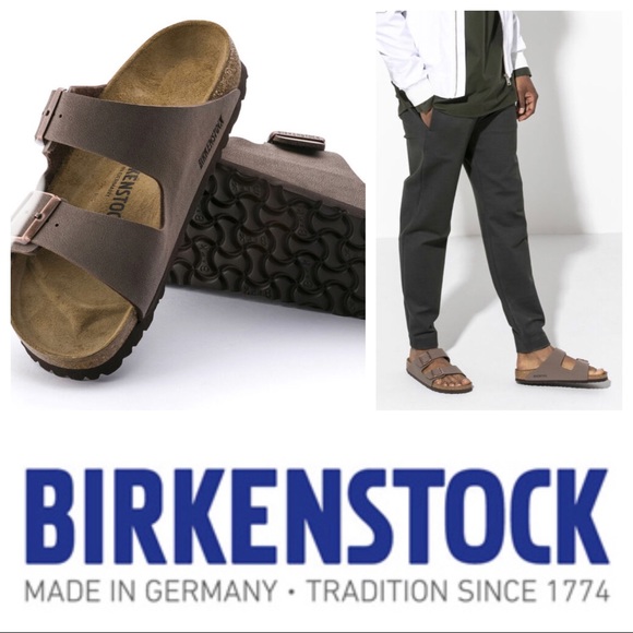 NWT Birkenstock Arizona Mens Birks-Flor Sandals in Mocha - Picture 1 of 11